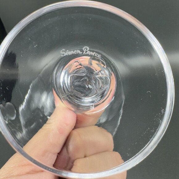 Simon Pearce Cavendish Clear Optic Hand Blown Glass Martini Glasses Cups Set 2 - Picture 10 of 16